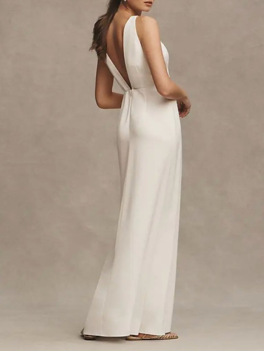 NWT BHLDN Alice High-Neck Satin Maxi Dress Ivory Size Large